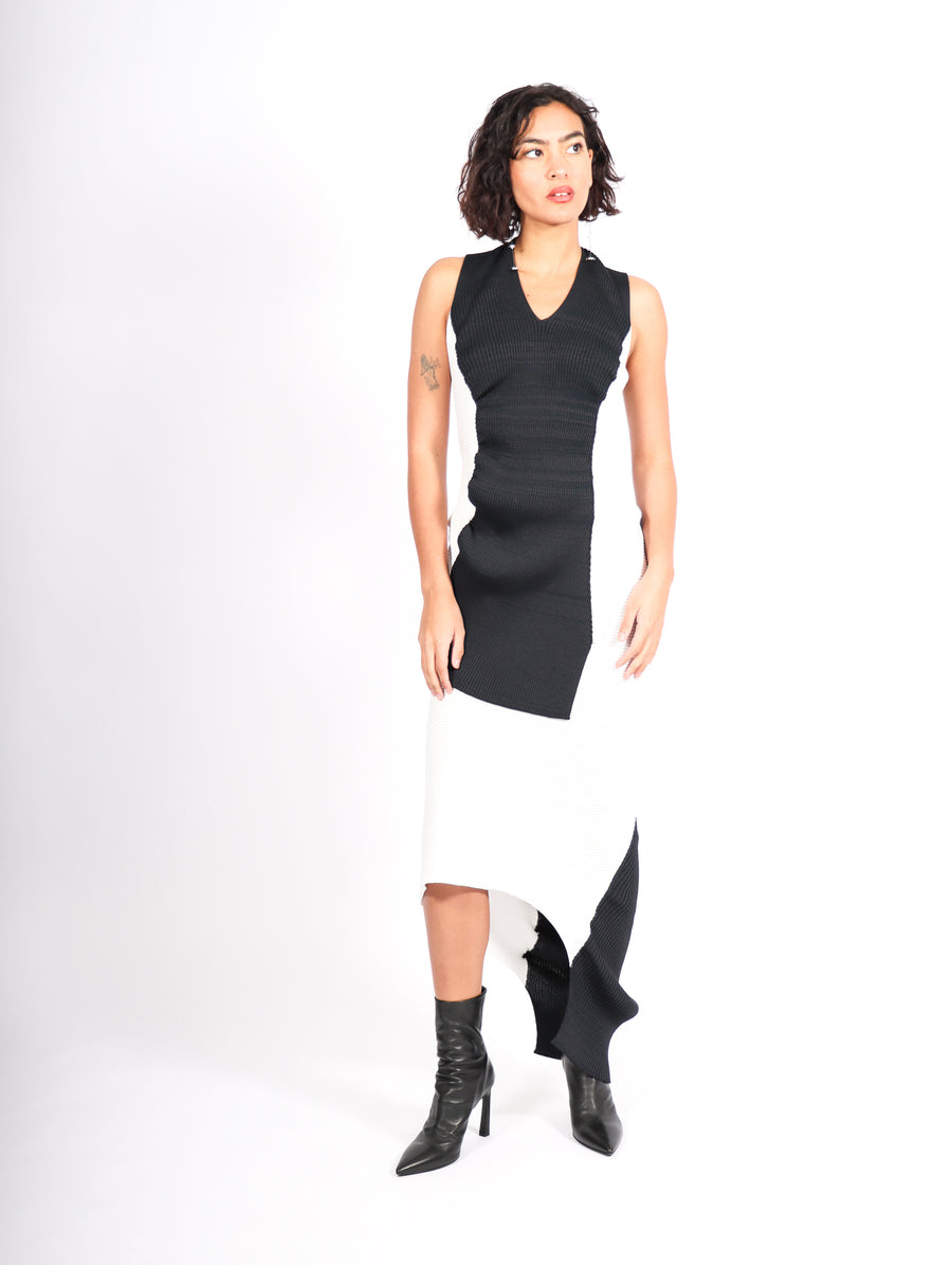 Aerate Skirt in Dark Navy & White by Issey Miyake-Idlewild
