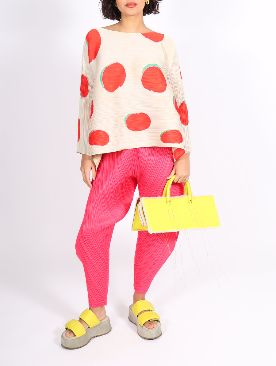Bean Dots Top in Red by Pleats Please Issey Miyake-Idlewild