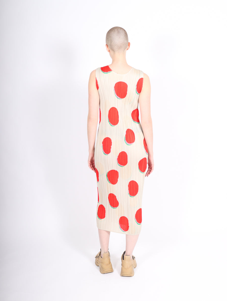 Bean Dots Dress in Red by Pleats Please Issey Miyake-Idlewild