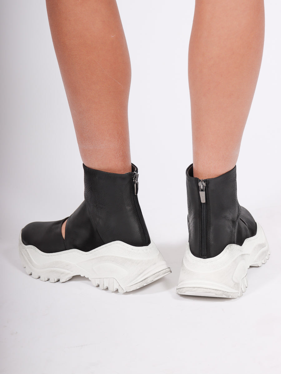Cut Out Sneaker Boot in Black by Lofina-Idlewild
