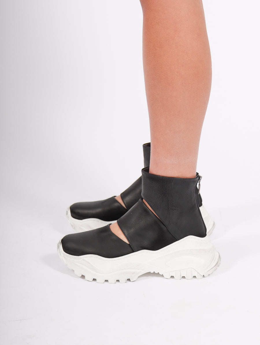 Cut Out Sneaker Boot in Black by Lofina-Idlewild