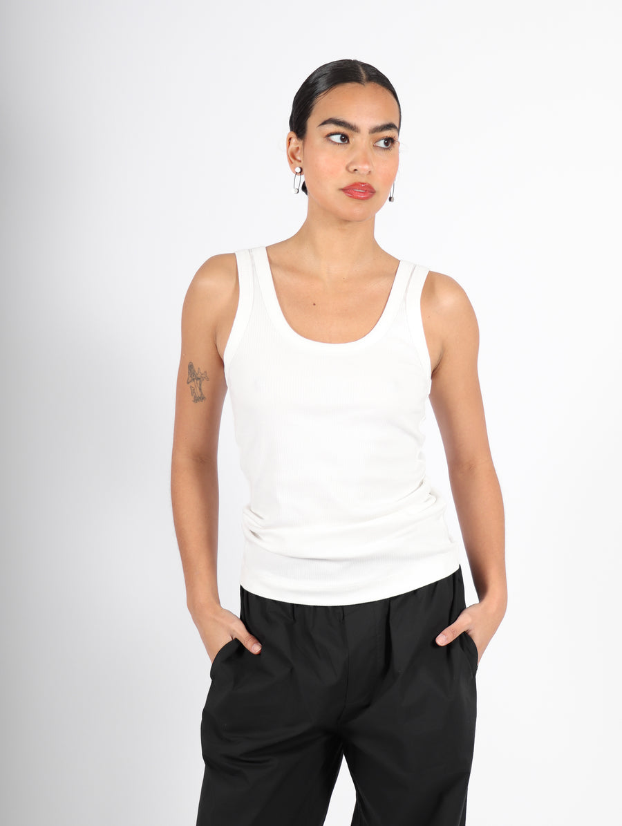 Jump Rib Top in White by Rodebjer-Idlewild