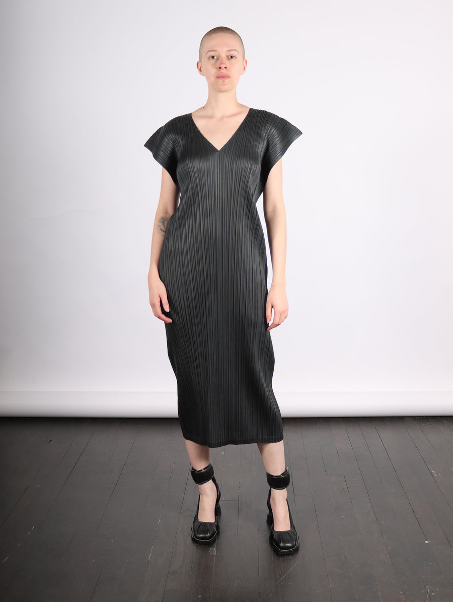 Monthly Colors March Dress in Charcoal by Pleats Please Issey Miyake-Idlewild