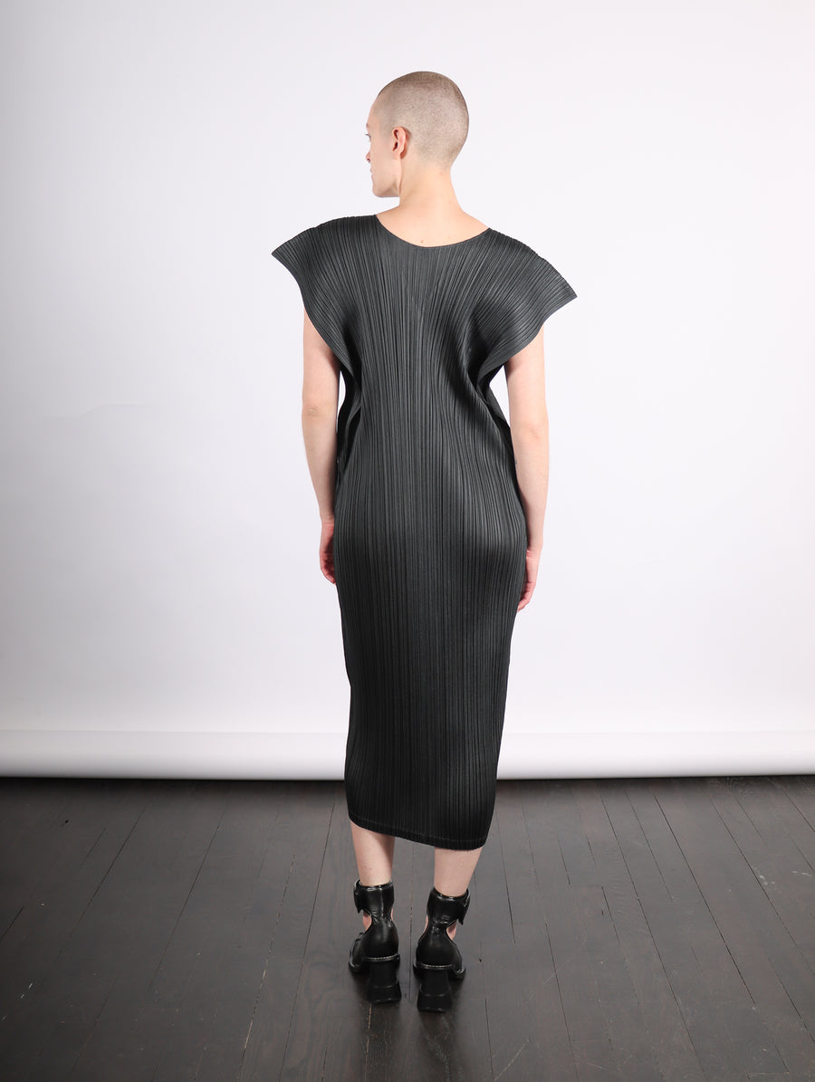 Monthly Colors March Dress in Charcoal by Pleats Please Issey Miyake-Idlewild