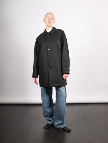 Bonded Luxe Twill Carcoat in Black by Tibi-Idlewild