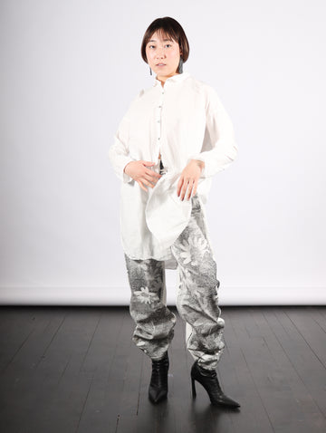 Archive Print Tapered Jeans in White by MM6 Maison Margiela-Idlewild