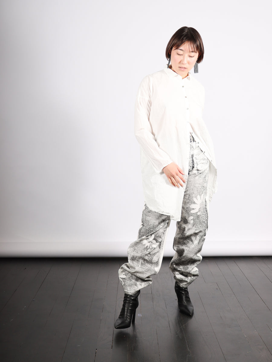 Archive Print Tapered Jeans in White by MM6 Maison Margiela-Idlewild