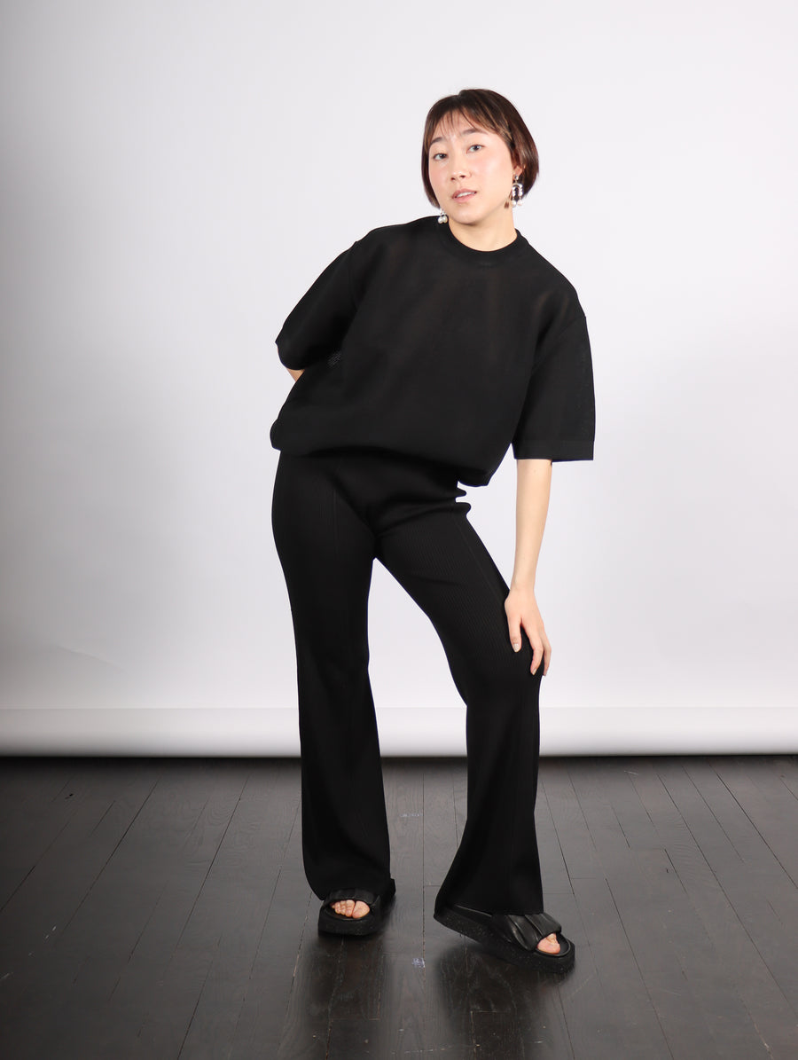 Rib Tight Flare Pants in Black by CFCL-Idlewild