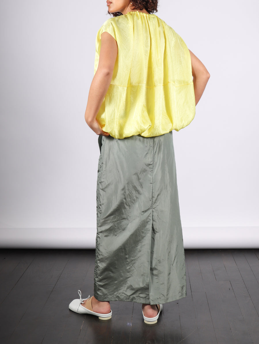 Spring Shirred Neck Top in Yellow by Tibi-Idlewild
