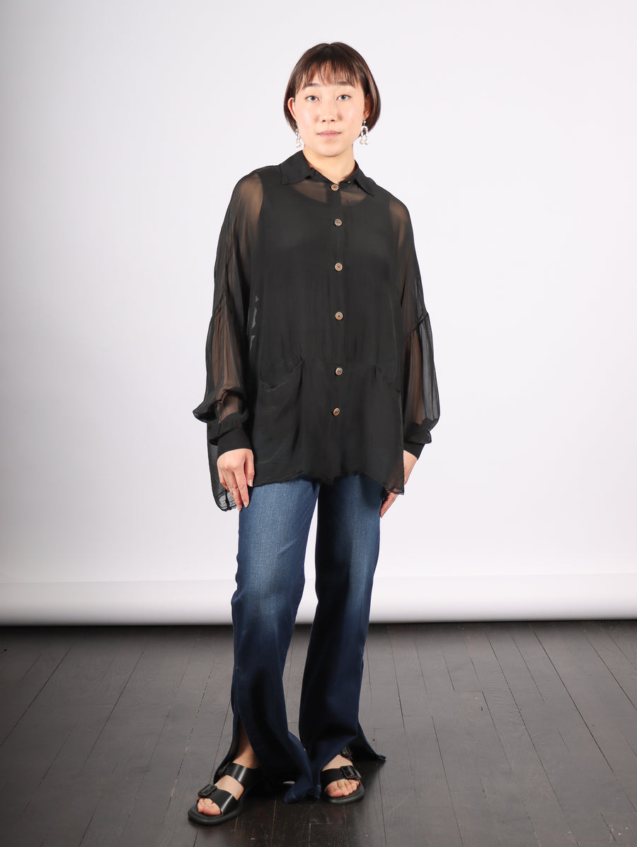 Button Down Shirt in Black by Sanctamuerte-Idlewild