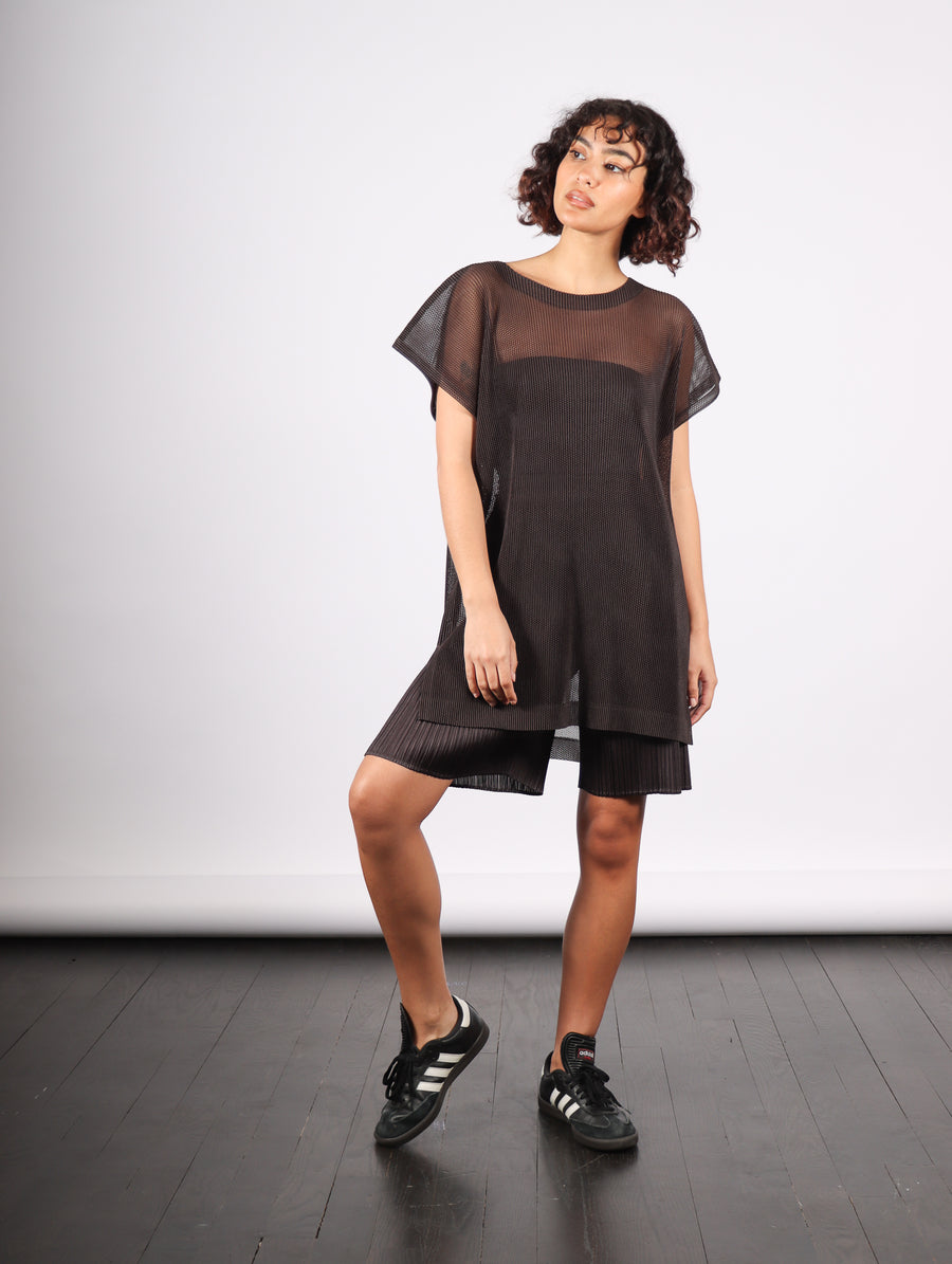 Tatami April Tunic in Black Pepper by Pleats Please Issey Miyake-Idlewild