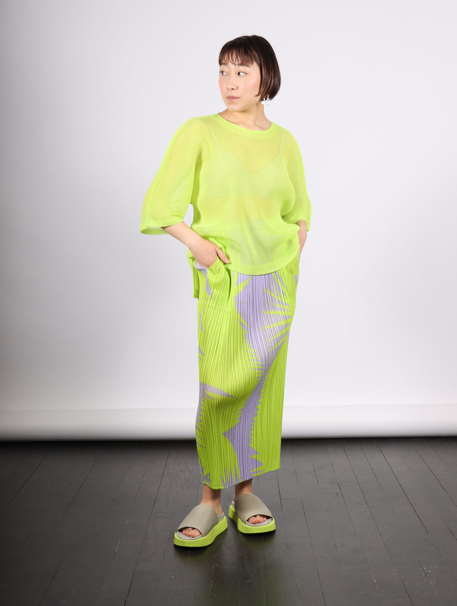Tatami April Top in Yellow Green by Pleats Please Issey Miyake-Idlewild