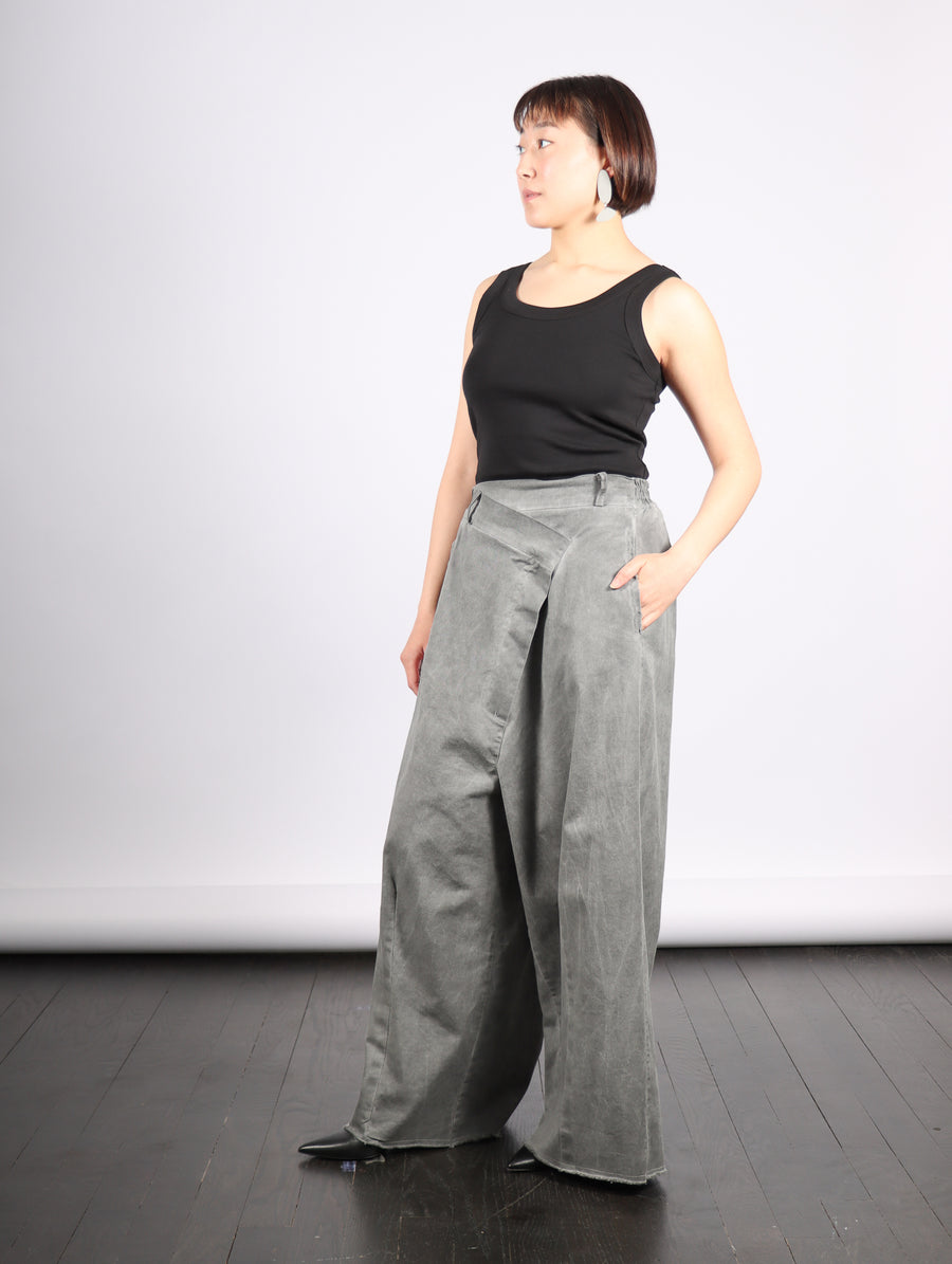 Asymmetric Wide Trousers in Grey Storm by Sanctamuerte-Idlewild
