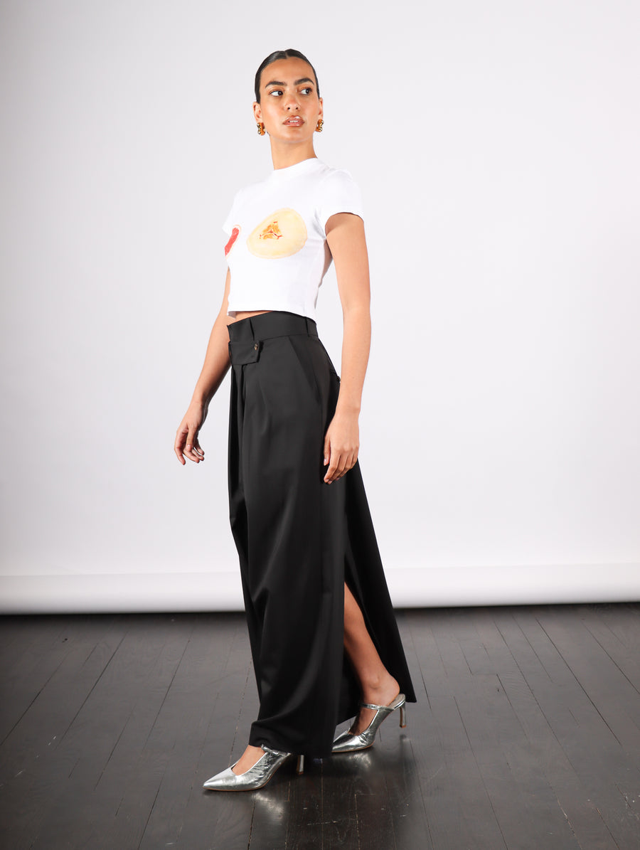 Deconstructed Pant Skirt in Black by A.W.A.K.E. Mode-Idlewild