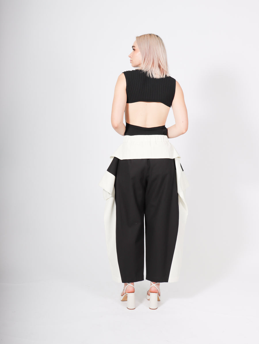 Square One Pants in Black with White by Issey Miyake-Idlewild