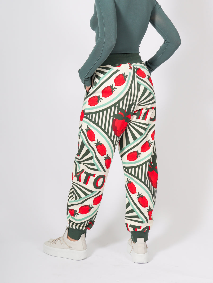 Slit Tomato Sweat Pant in White Red Tomato Can by Henrik Vibskov-Idlewild