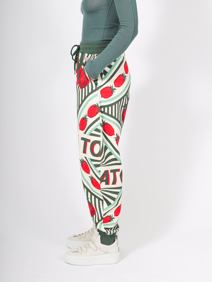 Slit Tomato Sweat Pant in White Red Tomato Can by Henrik Vibskov-Idlewild