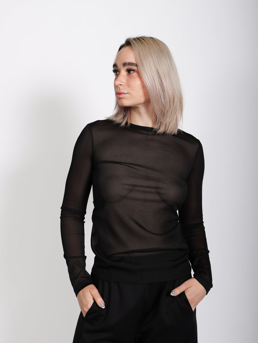 Stretch Shirred Long Sleeve Bodysuit in Black by Tibi – Idlewild