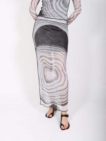 Ikebana Skirt in Ink by Grind and Glaze-Idlewild
