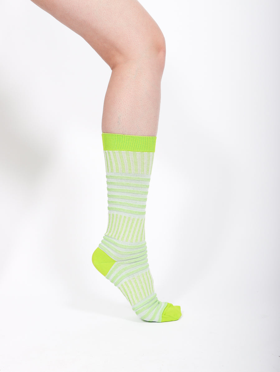 Garter Rib Socks in Lime by CFCL-Idlewild
