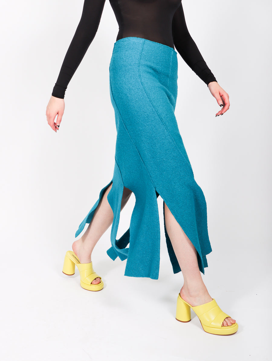 Linear Skirt in Teal Blue by Grind and Glaze-Idlewild