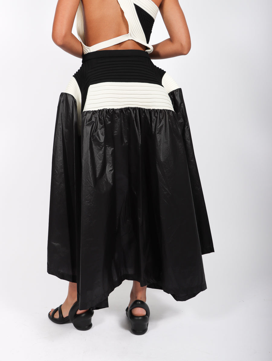 Square Scheme Skirt in Black & White by Issey Miyake-Idlewild