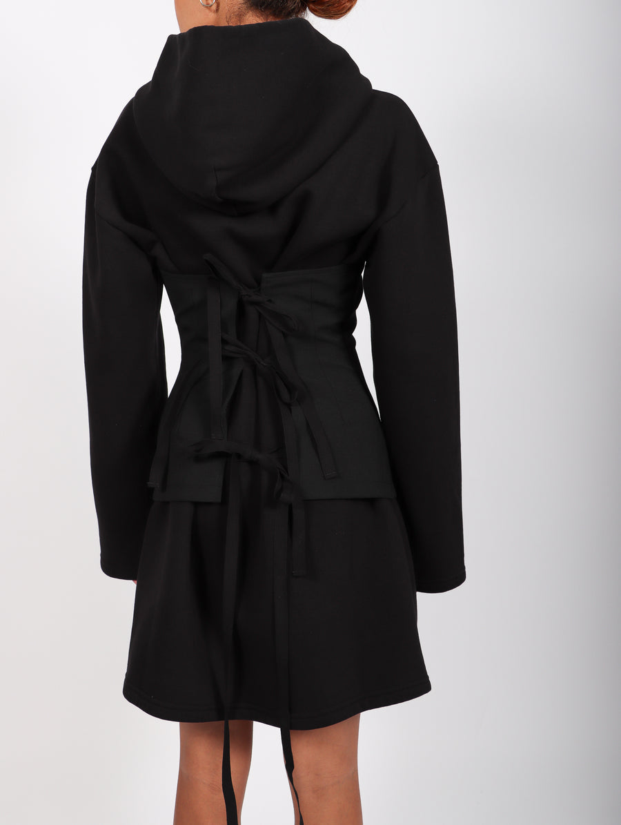 Sweatshirt Mini Dress in Black by MM6 Maison Margiela-Idlewild