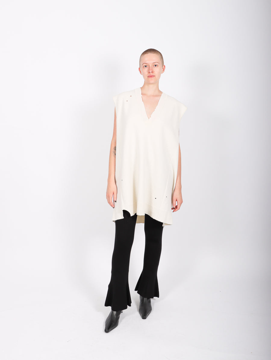 Distressed Knit Sweater Dress in Off White by MM6 Maison Margiela-Idlewild