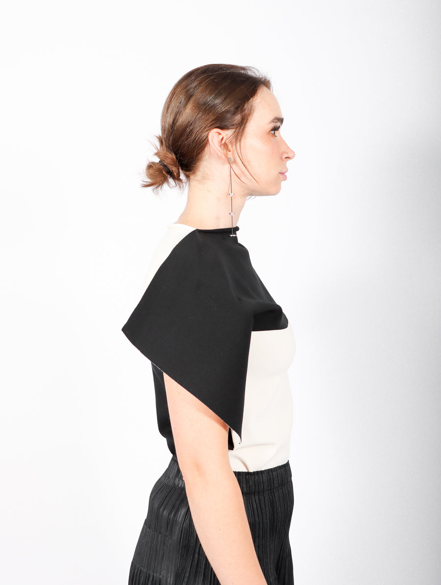 Shaped Canvas Top in White & Black by Issey Miyake-Idlewild