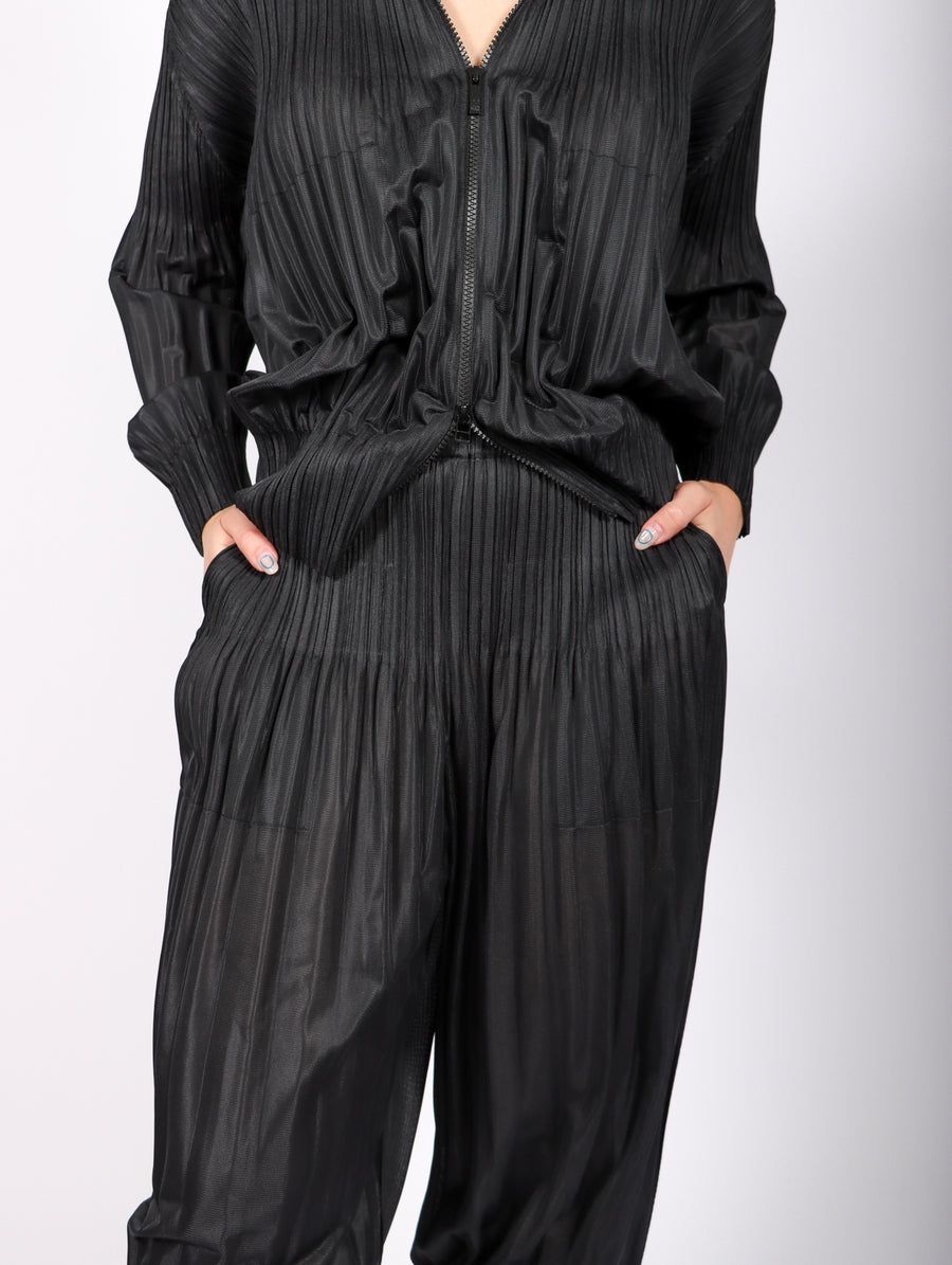 Fluffy Basics Cardigan in Black by Pleats Please Issey Miyake-Idlewild