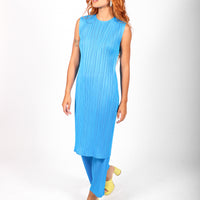 Monthly Colors August Dress in Bright Blue by Pleats Please Issey Miyake