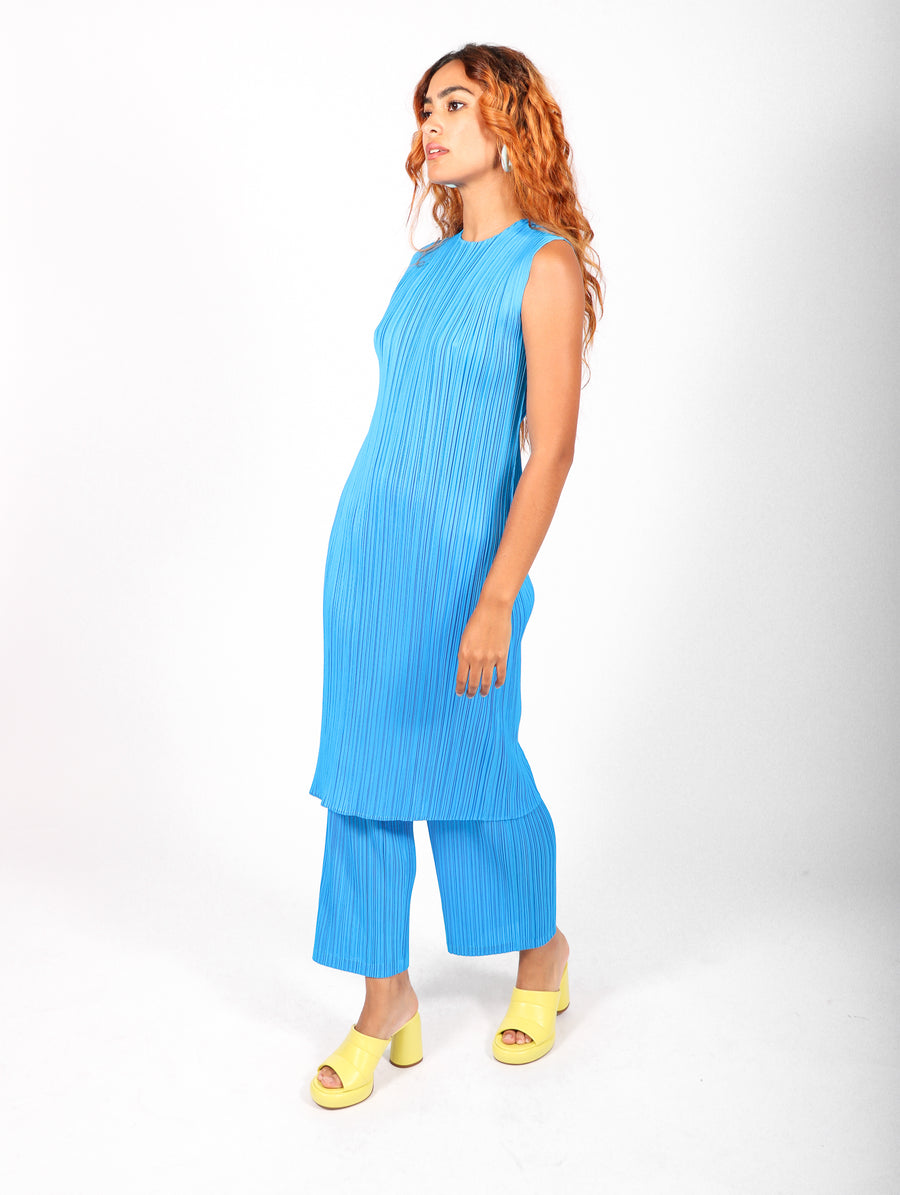 Monthly Colors August Dress in Bright Blue by Pleats Please Issey Miyake