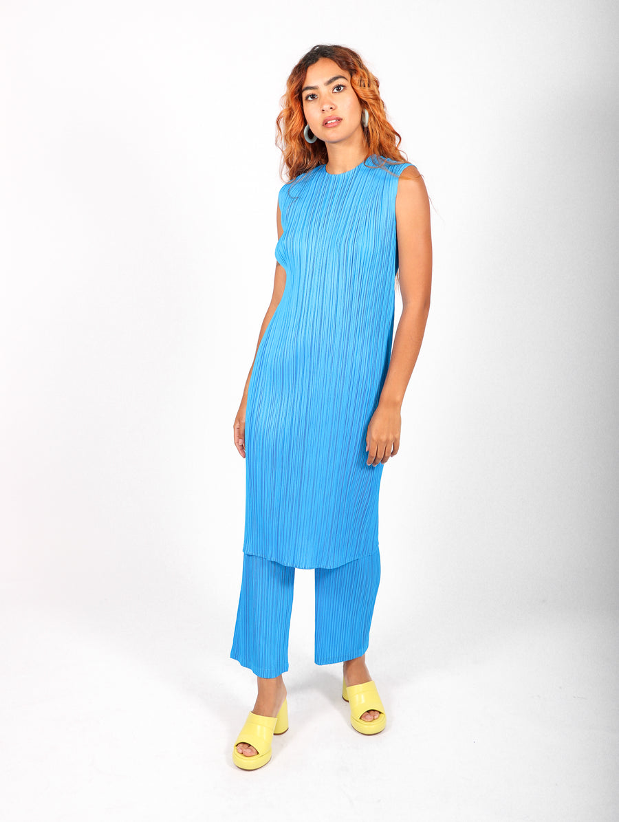 Monthly Colors August Dress in Bright Blue by Pleats Please Issey Miyake-Idlewild