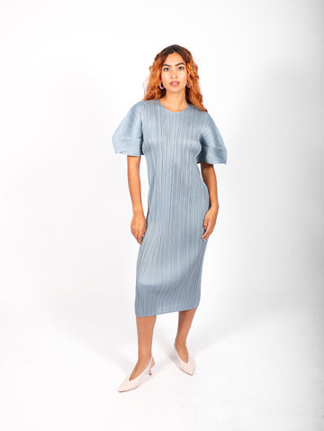 Monthly Colors August Dress in Cool Gray by Pleats Please Issey Miyake-Idlewild