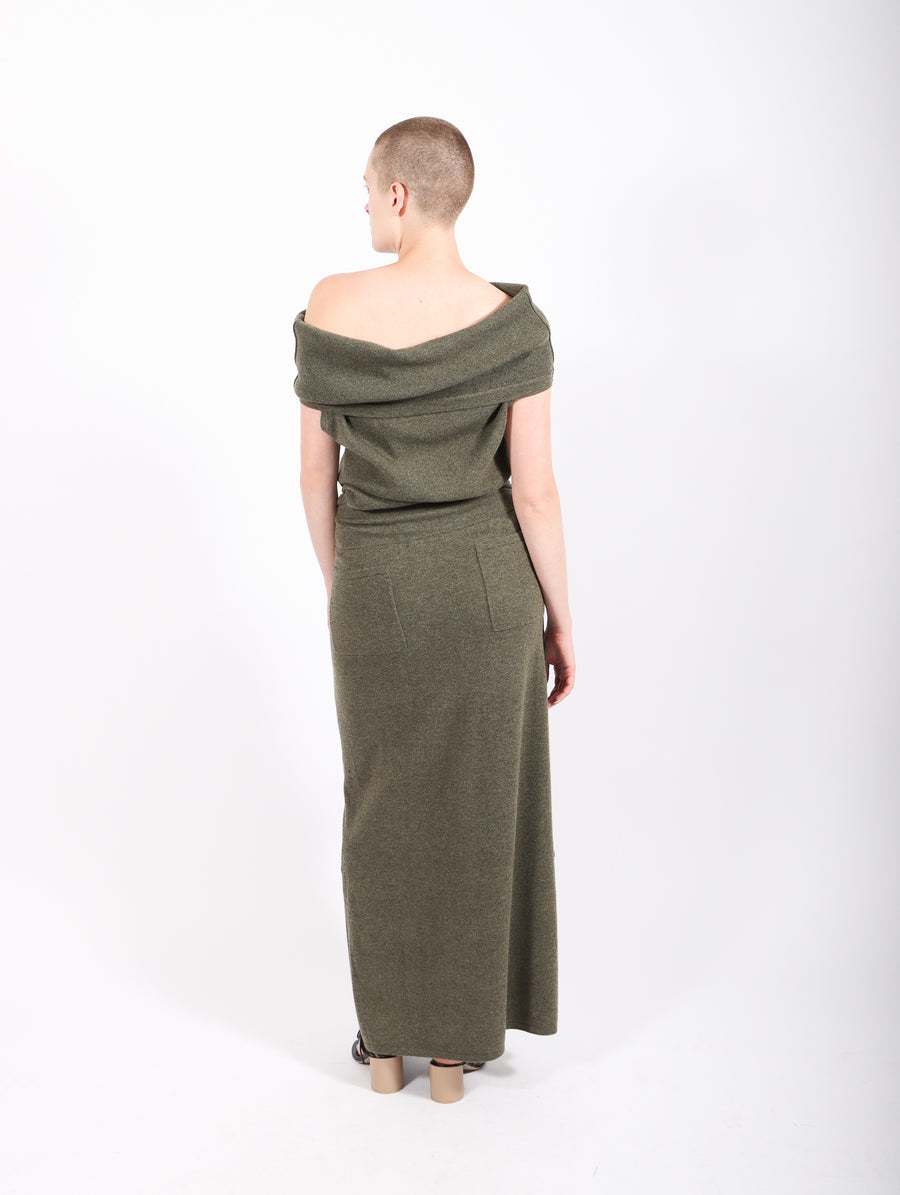 Wrap Skirt in Olive Heather by Nicholas K-Idlewild