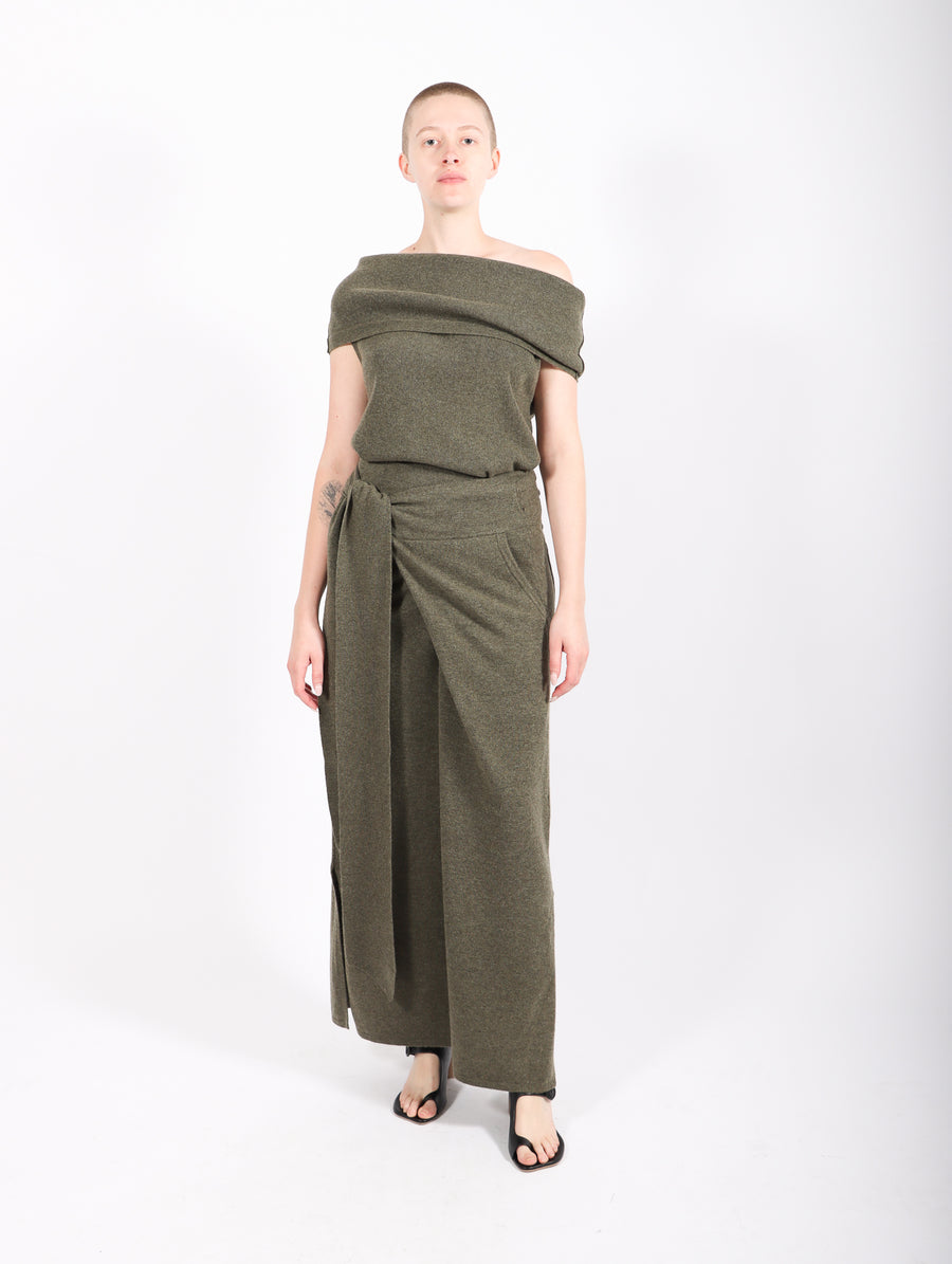 Wrap Skirt in Olive Heather by Nicholas K-Idlewild