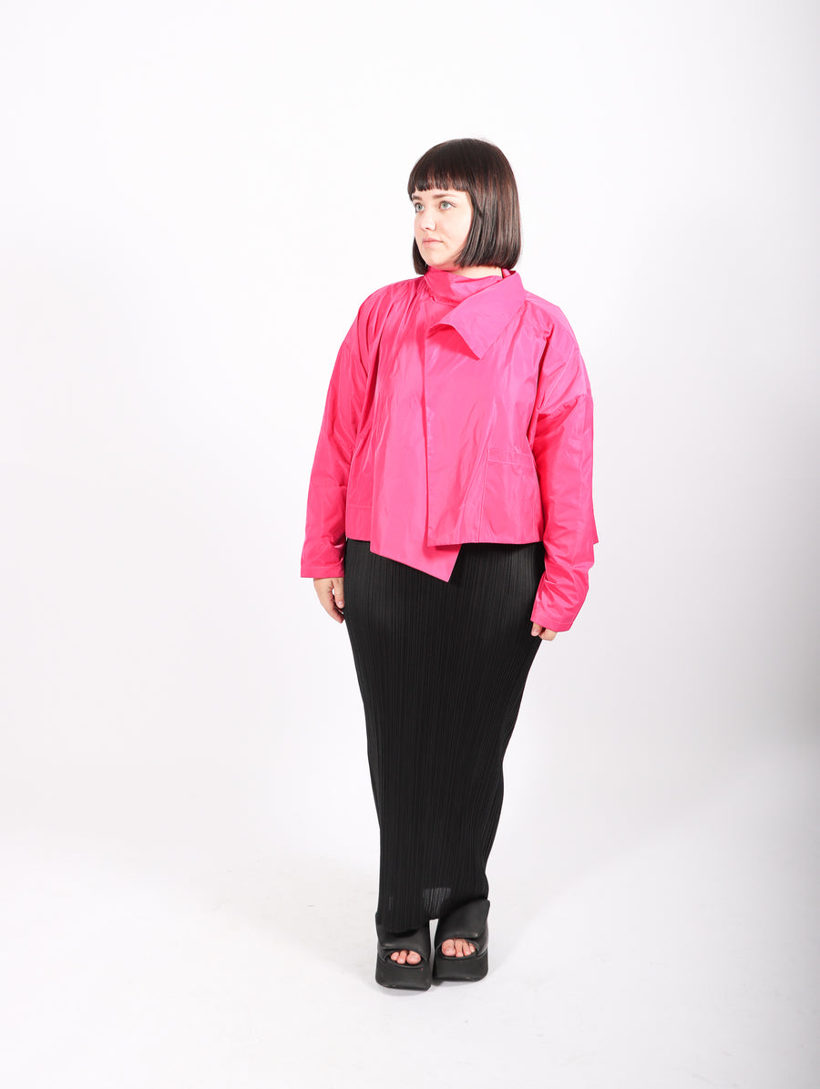 Cropped Asymmetrical Jacket in Pink by Planet-Idlewild