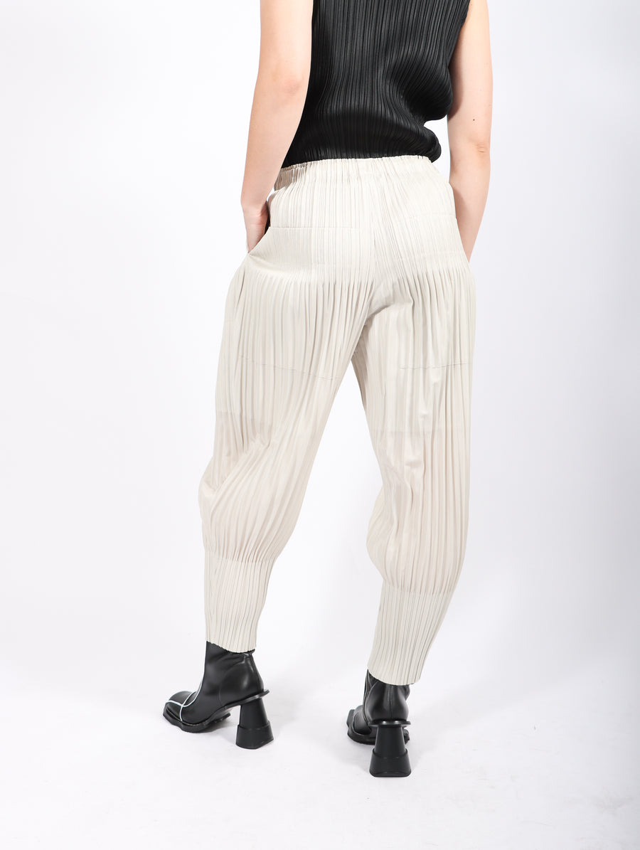 Thicker Bottoms 2 Pants in Greige by Pleats Please Issey Miyake-Idlewild