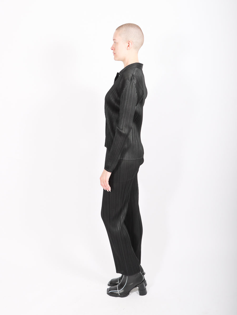 Basics Collared Top in Black by Pleats Please Issey Miyake-Idlewild