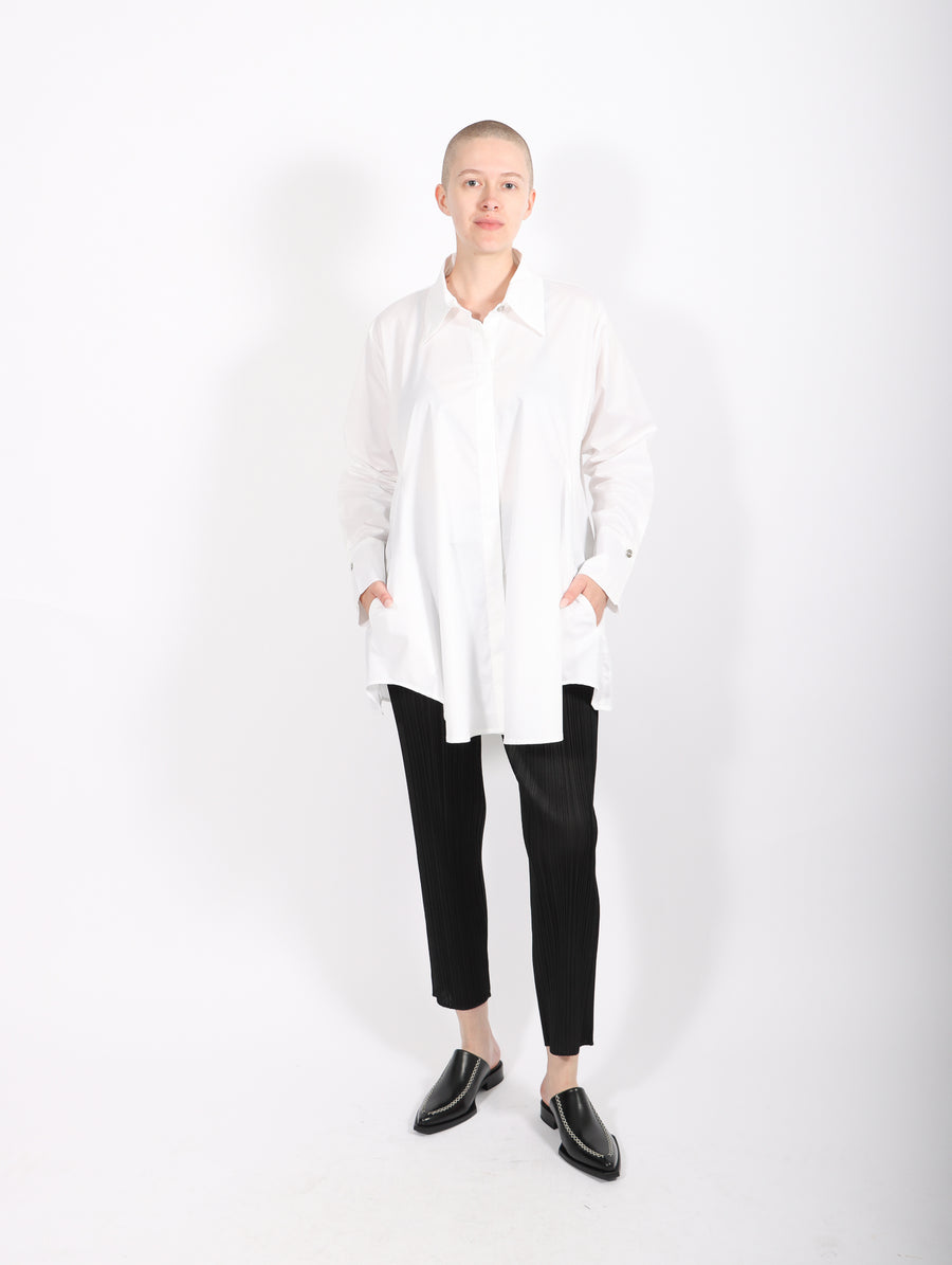 Cotton Smock Shirt in White by Planet-Idlewild