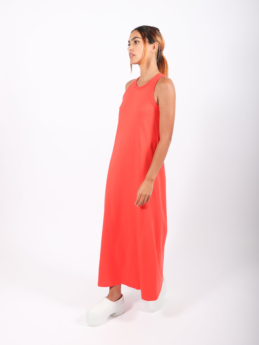 Racer Back Dress in Neon Red by Kowtow-Idlewild