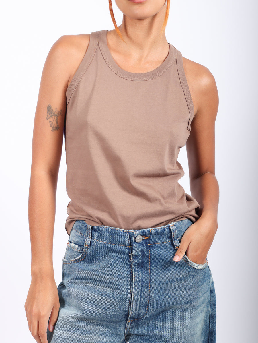 Racer Back Singlet in Taupe by Kowtow-Idlewild