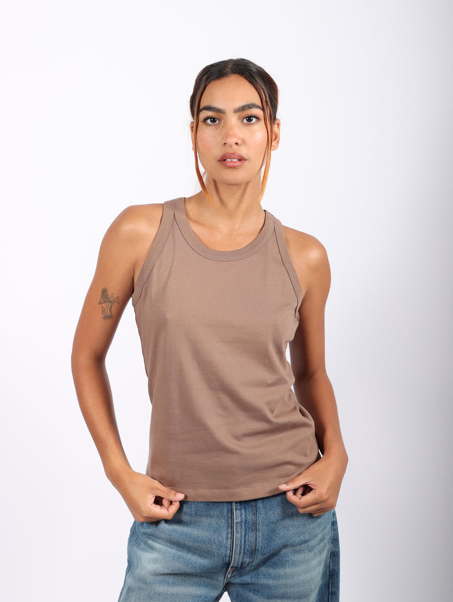 Racer Back Singlet in Taupe by Kowtow-Idlewild