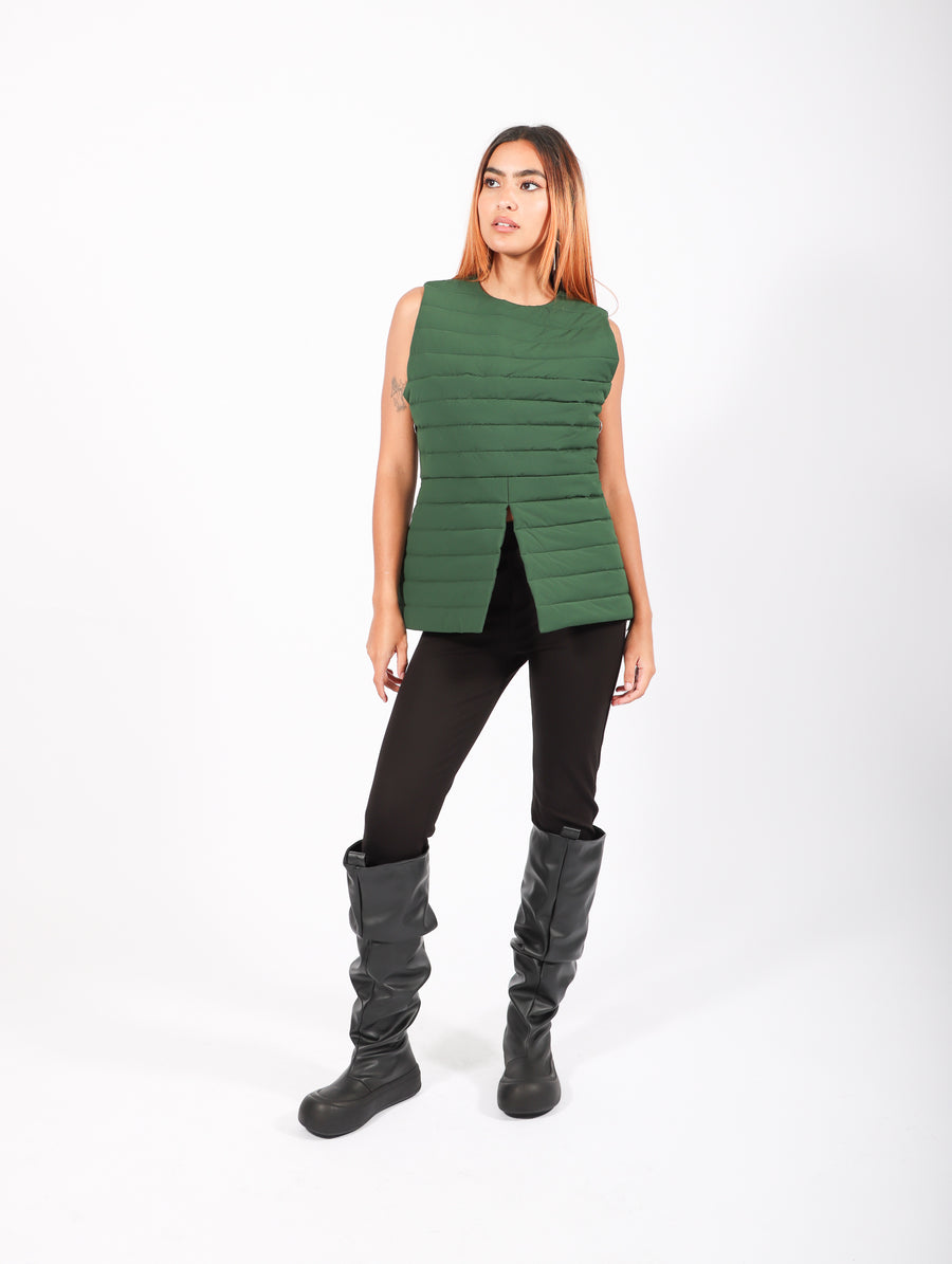 Quilted Sleeveless Top in Forest Green by Dawei-Idlewild