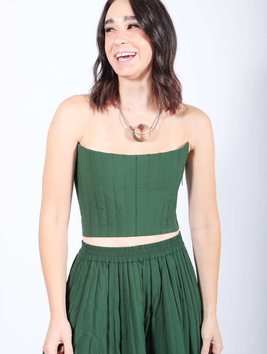 Corset Top in Forest Green by Dawei-Idlewild