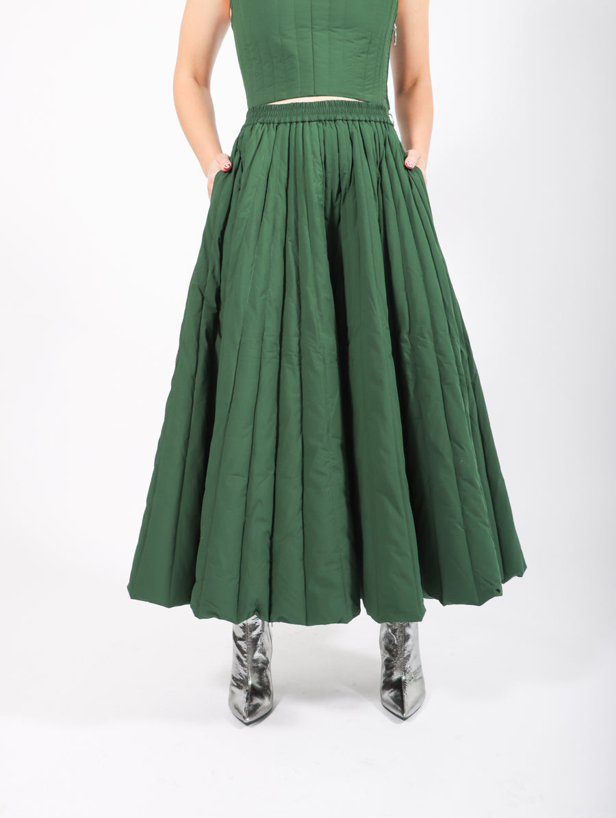 Pleated Skirt in Forest Green by Dawei-Idlewild