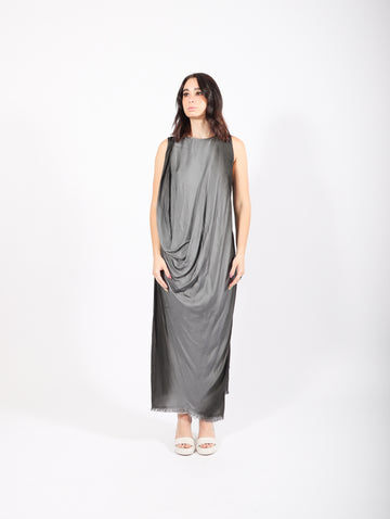 Sleeveless Satin Dress in Gray by Sanctamuerte-Idlewild