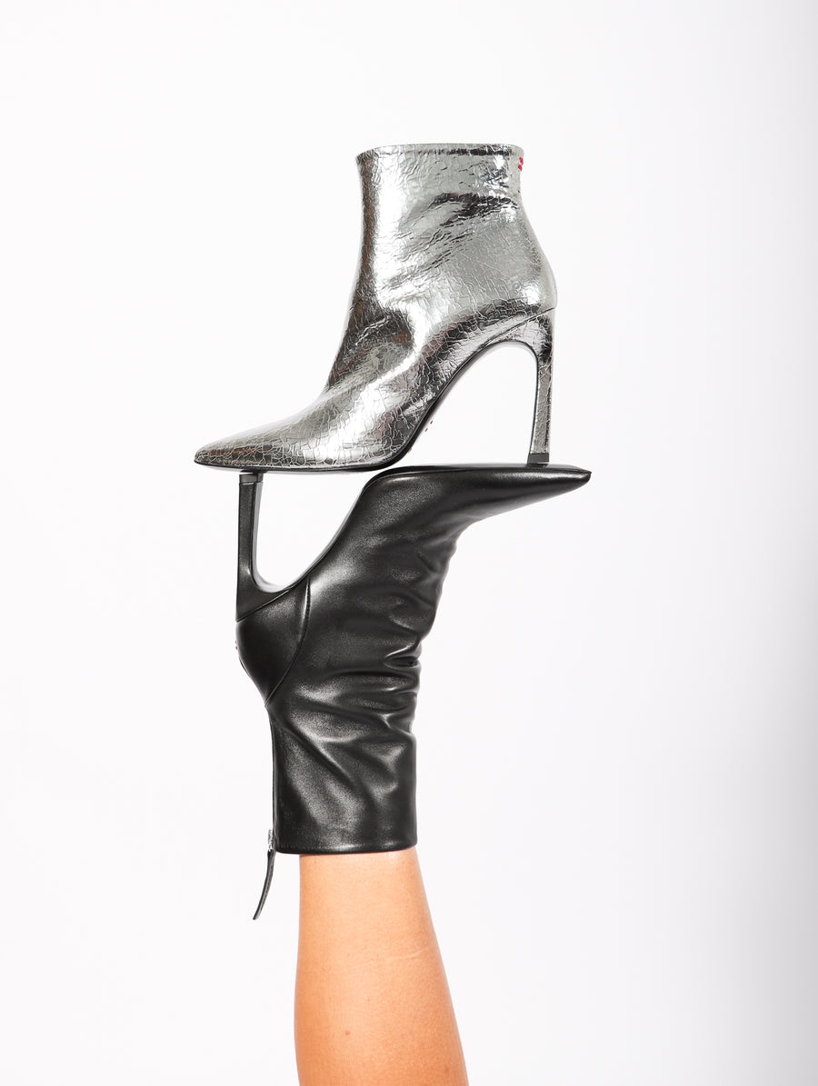 Veva 05 Boot Heel in Cracked Silver by Halmanera-Idlewild