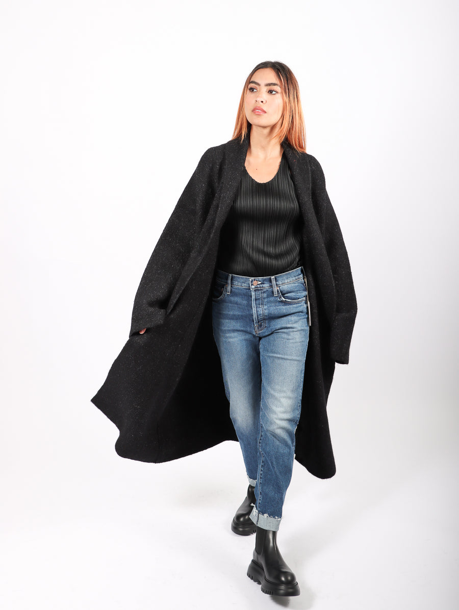 Double Face Long Coat in Black Melange by Lauren Manoogian – Idlewild