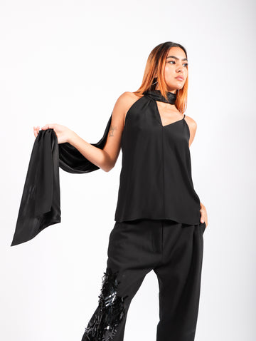 Linnet Sleeveless Top in Black by Rodebjer-Idlewild